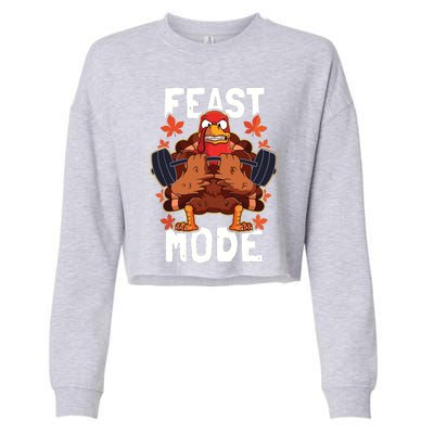 Feast Mode Weightlifting Turkey Day Thanksgiving Christmas Cropped Pullover Crew