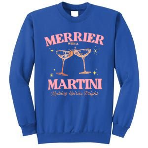 Funny Merrier With A Martini Bachelorette Merry Christmas Gift Sweatshirt