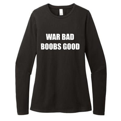 Funny Meme War Bad Boobs Good Joke Womens CVC Long Sleeve Shirt