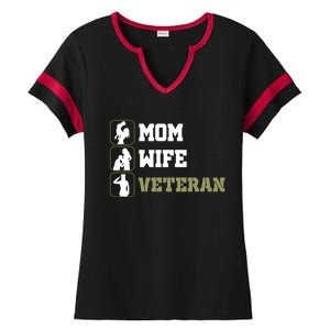 Female Mom Wife Veteran Cute Gift Ladies Halftime Notch Neck Tee