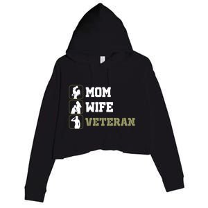 Female Mom Wife Veteran Cute Gift Crop Fleece Hoodie