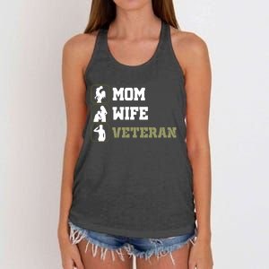 Female Mom Wife Veteran Cute Gift Women's Knotted Racerback Tank