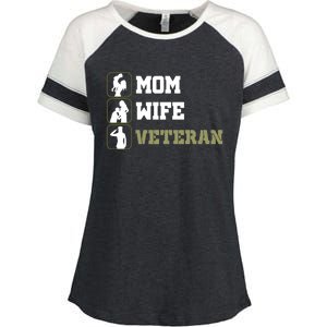 Female Mom Wife Veteran Cute Gift Enza Ladies Jersey Colorblock Tee