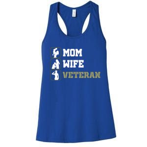 Female Mom Wife Veteran Cute Gift Women's Racerback Tank