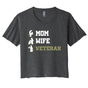 Female Mom Wife Veteran Cute Gift Women's Crop Top Tee