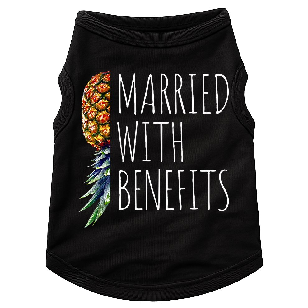 Funny Married With Benefits Upside Down Pineapple Swinger Doggie Tank