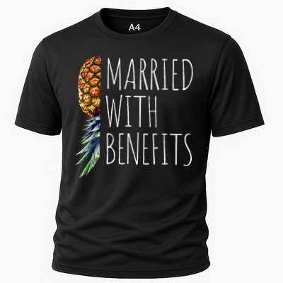 Funny Married With Benefits Upside Down Pineapple Swinger Performance Shirt