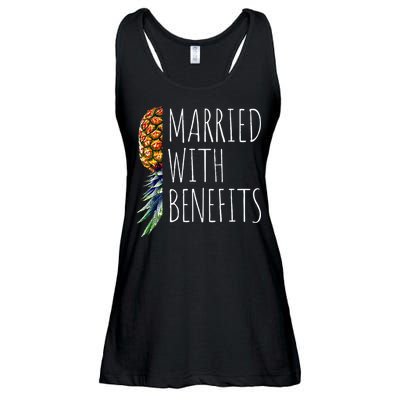 Funny Married With Benefits Upside Down Pineapple Swinger Ladies Essential Flowy Tank