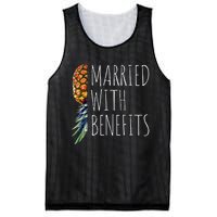 Funny Married With Benefits Upside Down Pineapple Swinger Mesh Reversible Basketball Jersey Tank