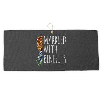 Funny Married With Benefits Upside Down Pineapple Swinger Large Microfiber Waffle Golf Towel