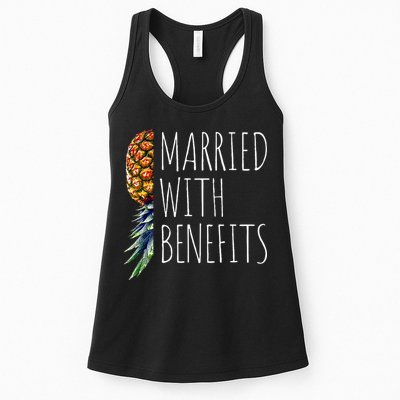 Funny Married With Benefits Upside Down Pineapple Swinger Womens Tank Top
