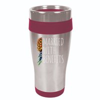 Funny Married With Benefits Upside Down Pineapple Swinger 16oz Travel Tumbler