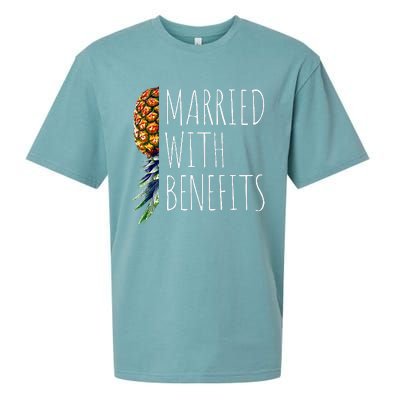 Funny Married With Benefits Upside Down Pineapple Swinger Sueded Cloud Jersey T-Shirt