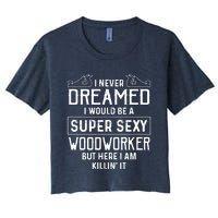 Funny Men Women Woodworking Woodworker Gift Women's Crop Top Tee