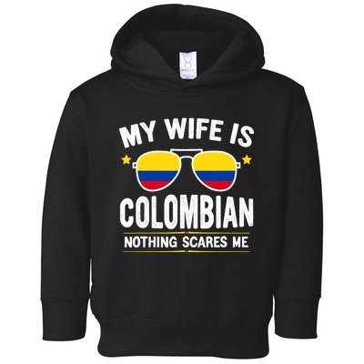 Funny My Wife Is Colombian Proud Husband Colombia Heritage Toddler Hoodie