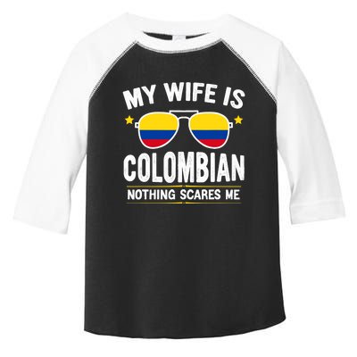 Funny My Wife Is Colombian Proud Husband Colombia Heritage Toddler Fine Jersey T-Shirt