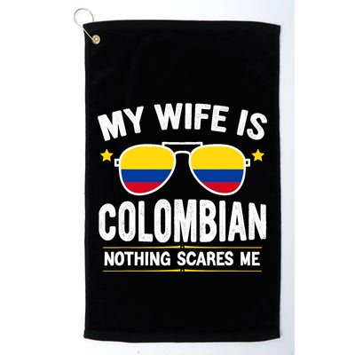 Funny My Wife Is Colombian Proud Husband Colombia Heritage Golf Towel
