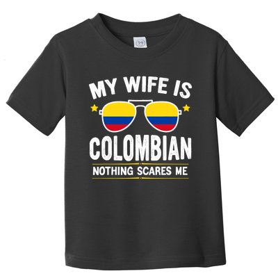 Funny My Wife Is Colombian Proud Husband Colombia Heritage Toddler T-Shirt