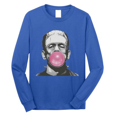 Frankenstein Monster With Pink Bubblegum Bubble Long Sleeve Shirt