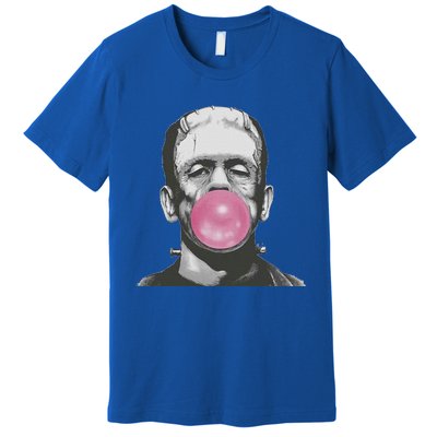 Frankenstein Monster With Pink Bubblegum Bubble Premium T-Shirt