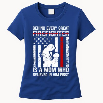 Firefighter Mom Who Believed Fire Mom Firefighter Mother Great Gift Womens T-Shirt