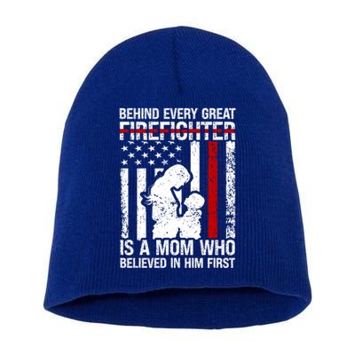 Firefighter Mom Who Believed Fire Mom Firefighter Mother Great Gift Short Acrylic Beanie