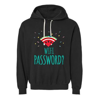 Funny Melon Wifi Password System Administrators Gift Garment-Dyed Fleece Hoodie
