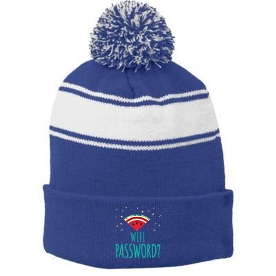Funny Melon Wifi Password System Administrators Gift Stripe Pom Pom Beanie