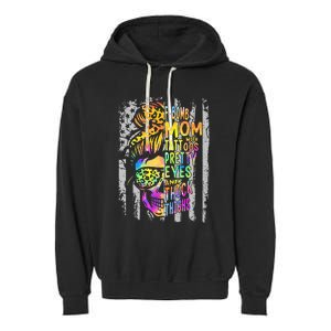 Fbomb Mom With Tattoos Pretty Eyes And Thick Thighs Skull Garment-Dyed Fleece Hoodie