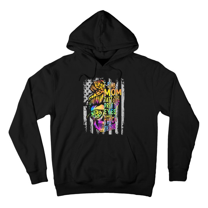 Fbomb Mom With Tattoos Pretty Eyes And Thick Thighs Skull Hoodie