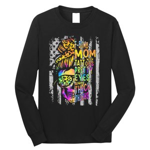 Fbomb Mom With Tattoos Pretty Eyes And Thick Thighs Skull Long Sleeve Shirt