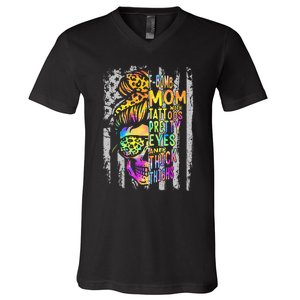 Fbomb Mom With Tattoos Pretty Eyes And Thick Thighs Skull V-Neck T-Shirt