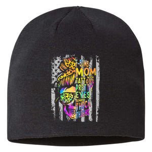 Fbomb Mom With Tattoos Pretty Eyes And Thick Thighs Skull Sustainable Beanie