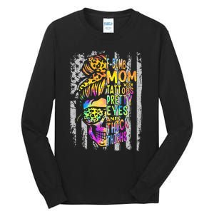 Fbomb Mom With Tattoos Pretty Eyes And Thick Thighs Skull Tall Long Sleeve T-Shirt