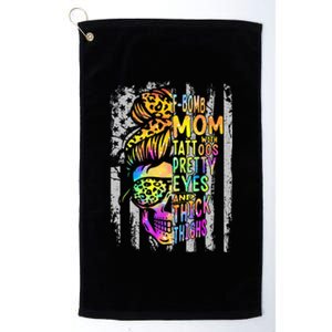 Fbomb Mom With Tattoos Pretty Eyes And Thick Thighs Skull Platinum Collection Golf Towel