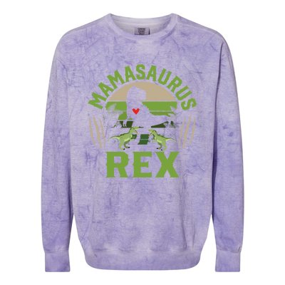 Funny Mom Wife Grandma Birthday Mamasaurus Rex Cool Gift Colorblast Crewneck Sweatshirt