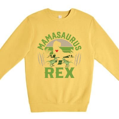 Funny Mom Wife Grandma Birthday Mamasaurus Rex Cool Gift Premium Crewneck Sweatshirt