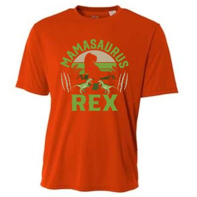 Funny Mom Wife Grandma Birthday Mamasaurus Rex Cool Gift Cooling Performance Crew T-Shirt