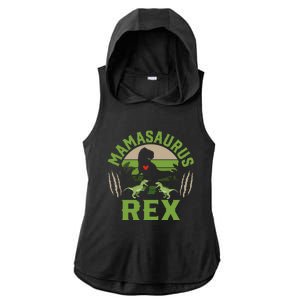 Funny Mom Wife Grandma Birthday Mamasaurus Rex Cool Gift Ladies PosiCharge Tri-Blend Wicking Draft Hoodie Tank