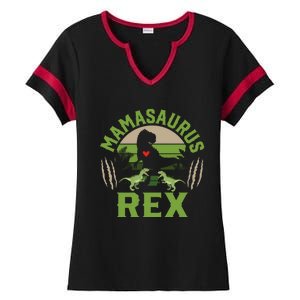 Funny Mom Wife Grandma Birthday Mamasaurus Rex Cool Gift Ladies Halftime Notch Neck Tee