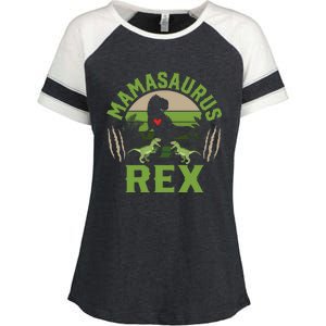 Funny Mom Wife Grandma Birthday Mamasaurus Rex Cool Gift Enza Ladies Jersey Colorblock Tee