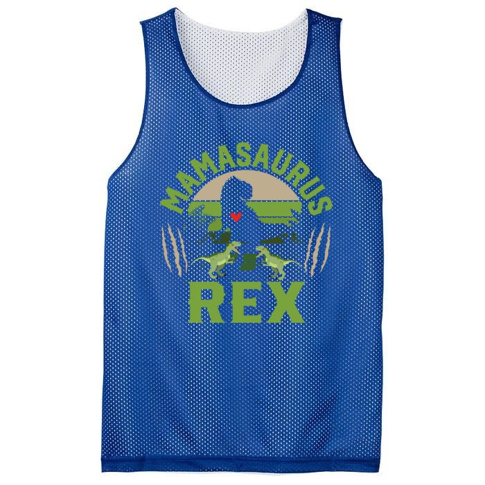 Funny Mom Wife Grandma Birthday Mamasaurus Rex Cool Gift Mesh Reversible Basketball Jersey Tank