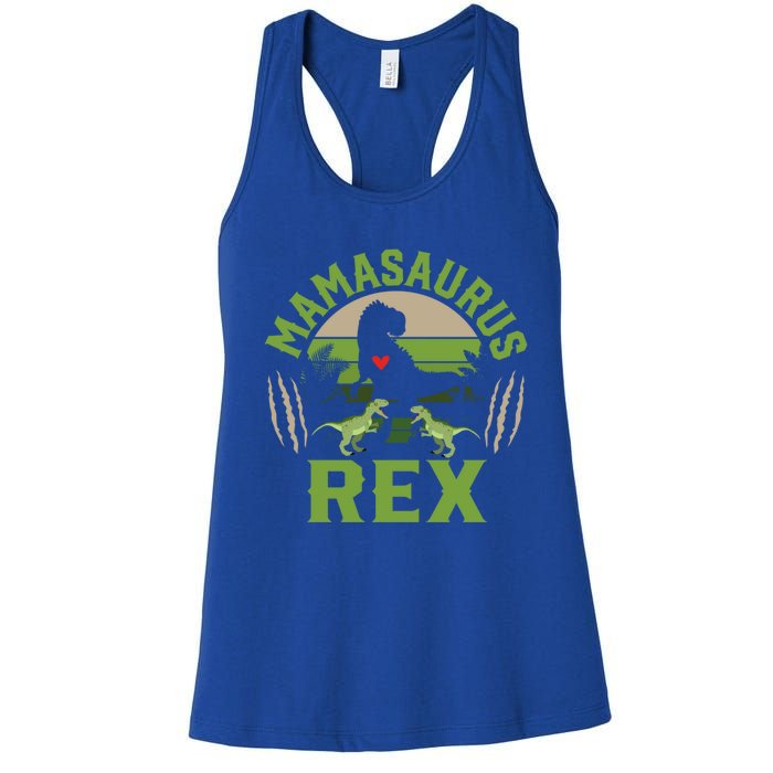 Funny Mom Wife Grandma Birthday Mamasaurus Rex Cool Gift Women's Racerback Tank