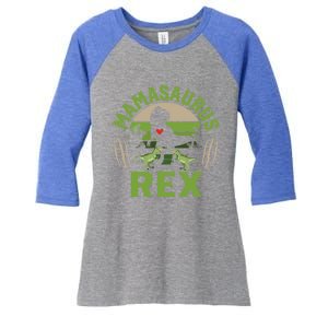 Funny Mom Wife Grandma Birthday Mamasaurus Rex Cool Gift Women's Tri-Blend 3/4-Sleeve Raglan Shirt