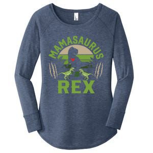 Funny Mom Wife Grandma Birthday Mamasaurus Rex Cool Gift Women's Perfect Tri Tunic Long Sleeve Shirt