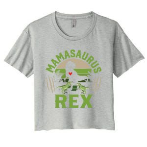 Funny Mom Wife Grandma Birthday Mamasaurus Rex Cool Gift Women's Crop Top Tee