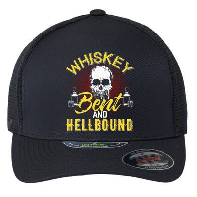 Funny Music Whiskey Bent And Hellbound Love Country Outlaws Flexfit Unipanel Trucker Cap