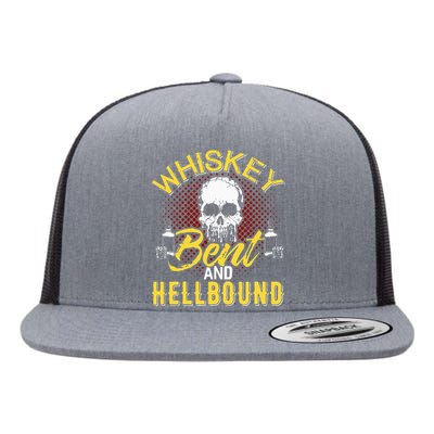 Funny Music Whiskey Bent And Hellbound Love Country Outlaws Flat Bill Trucker Hat