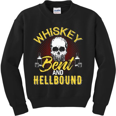 Funny Music Whiskey Bent And Hellbound Love Country Outlaws Kids Sweatshirt