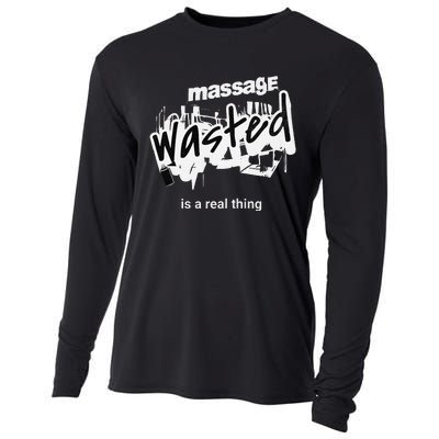 Funny Massage Wasted Cooling Performance Long Sleeve Crew